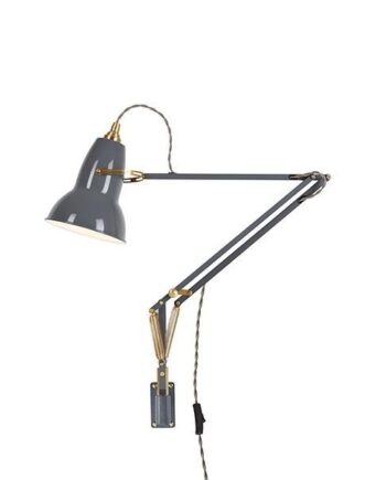 Anglepoise Original 1227 Messing Lampe Med Vægbeslag Elephant Grey