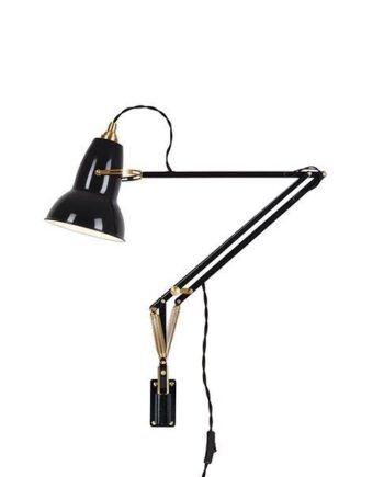 Anglepoise Original 1227 Messing Lampe Med Vægbeslag Jet Black