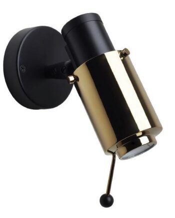 Biny Spot Væglampe Sort   Guld    Led