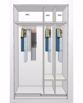 180cm Garderobeskab Med   Skydelåger