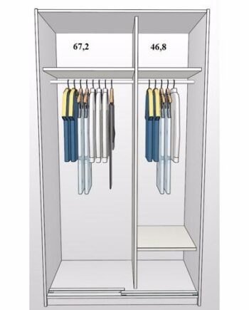 120 Cm Garderobeskab Med   Skydelåger