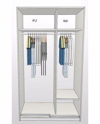 150cm Garderobeskab Med   Skydelåger