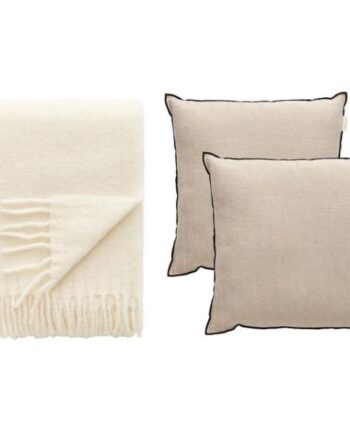 Decotique Cozy Pude   Plaid Sæt Beige