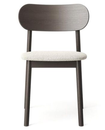 Decotique Elephant Spisebordsstol Mørkt Egetræ Hvidt Bouclé