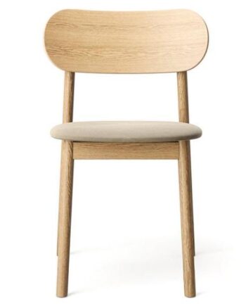 Decotique Elephant Spisebordsstol Naturligt Egetræ Beige Fløjl
