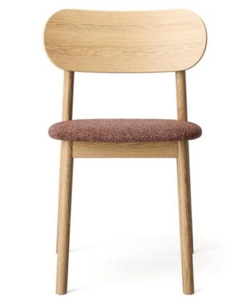 Decotique Elephant Spisebordsstol Naturligt Egetræ Rustfarvet Bouclé
