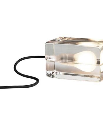 Design House Stockholm Block Lamp Bordlampe Klart Glas Sort Ledning