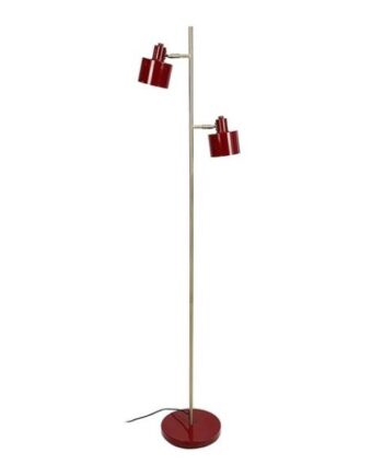 Dyberg Larsen Ocean Gulvlampe Mørkerød Messing