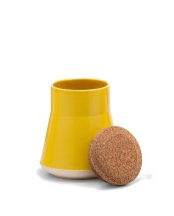 Established   Sons Store Krukke H17   Glossy Yellow Mat Hvid