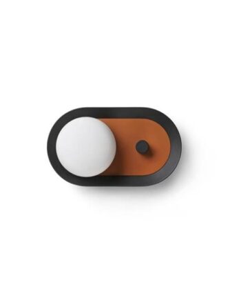 Faro Maya Væglampe Terracotta Mat Sort