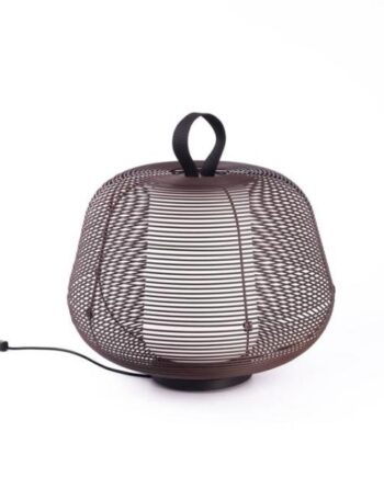 Faro Nara Udendørs Bordlampe Rustbrun Opal Hvid