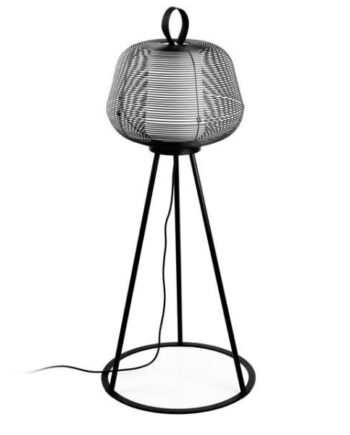 Faro Nara Udendørs Gulvlampe Mat Sort Opal Hvid