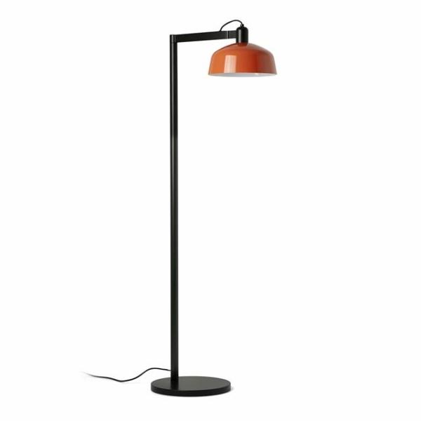 Faro Tatawin Gulvlampe Satin Sort Reddish Orange
