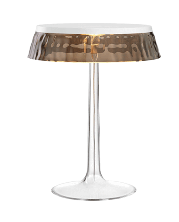 Flos Bon Jour Bordlampe Hvid Krop Og Røgfarvet Skærm