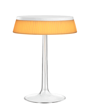Flos Bon Jour Bordlampe Hvid Krop Og Stof Skærm