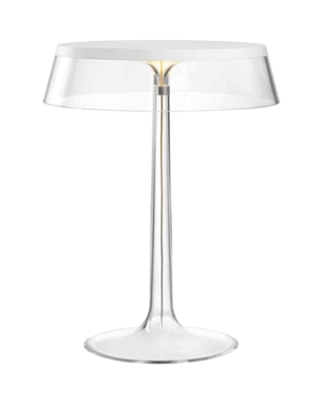 Flos Bon Jour Bordlampe Hvid Krop Og Transparent Skærm