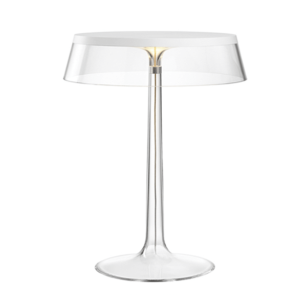 Flos Bon Jour Bordlampe Hvid Krop Og Transparent Skærm