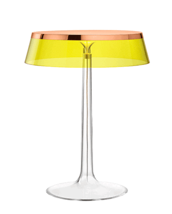 Flos Bon Jour Bordlampe Kobber Krop Og Gul Skærm