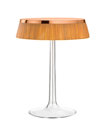 Flos Bon Jour Bordlampe Kobber Krop Og Stof Skærm