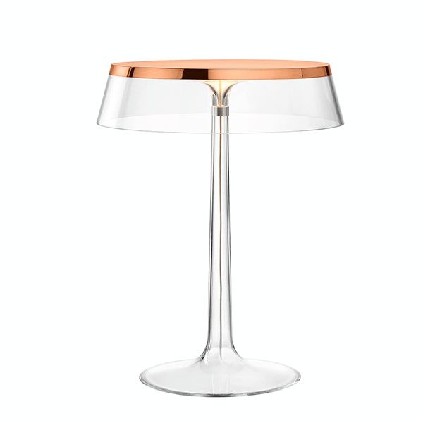 Flos Bon Jour Bordlampe Kobber Krop Og Transparent Skærm