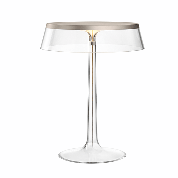 Flos Bon Jour Bordlampe Mat Bronze Krop Og Transparent Skærm