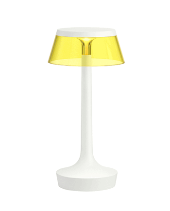 Flos Bon Jour Unplugged Bordlampe Hvid Krop Og Gul Skærm