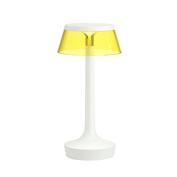 Flos Bon Jour Unplugged Bordlampe Hvid Krop Og Gul Skærm