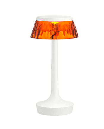 Flos Bon Jour Unplugged Bordlampe Hvid Krop Og Rav Skærm