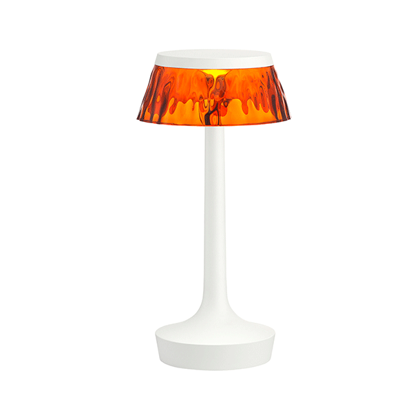 Flos Bon Jour Unplugged Bordlampe Hvid Krop Og Rav Skærm