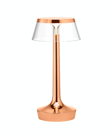 Flos Bon Jour Unplugged Bordlampe Kobber Krop Og Transparent Skærm