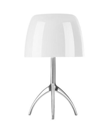 Foscarini Lumiere Bordlampe Grande Hvid Aluminium Med Lysdæmper