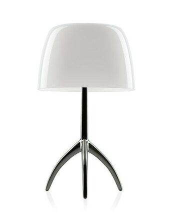 Foscarini Lumiere Bordlampe Grande Hvid Sortforkromet