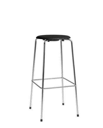 Fritz Hansen High Dot Barstol H76  -leg Krom Sort Asketræ