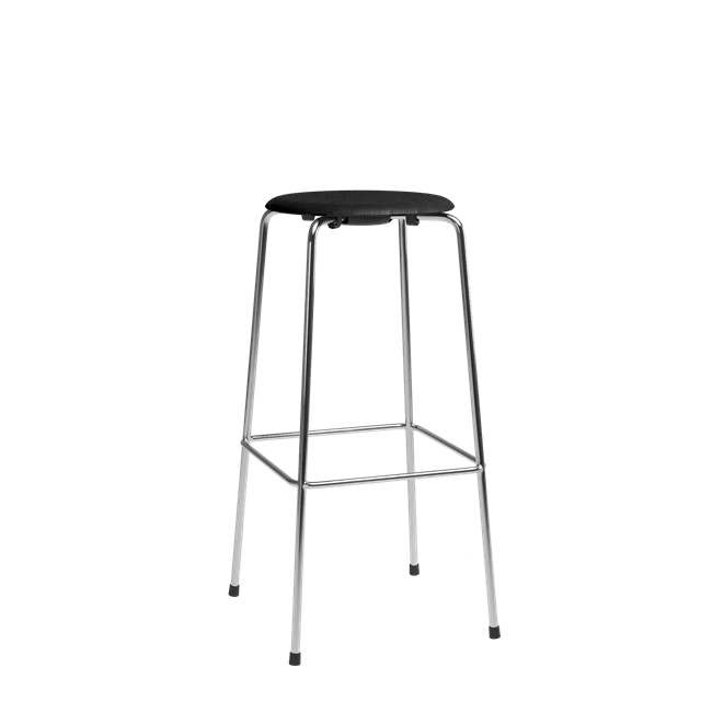Fritz Hansen High Dot Barstol H76 -leg Krom Sort Asketræ