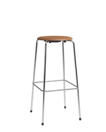 Fritz Hansen High Dot Barstol H76  -legs Krom Læder