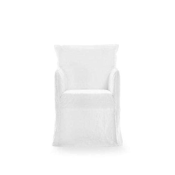 Gervasoni Ghost 25 Spisebordsstol Med Armlæn Lino Bianco