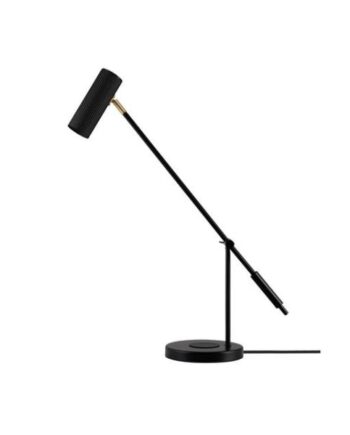 Globen Lighting Hubble Read Bordlampe Med Trådløs Opladning Sort