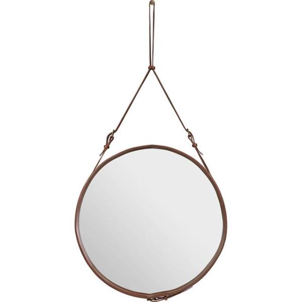 Gubi Adnet Vægspejl Cirkulær Tan Læder ø70 Cm
