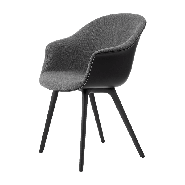 Gubi Bat Spisebordsstol Plastik Ben Front Polstret Hallingdal 65 173