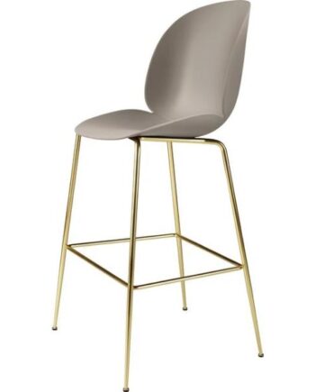 Gubi Beetle Barstol H75 Conic Base Messing Semi Mat New Beige