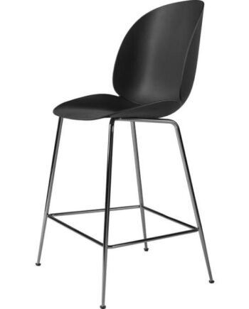 Gubi Beetle Barstol H65 Conic Base Sort Krom Black