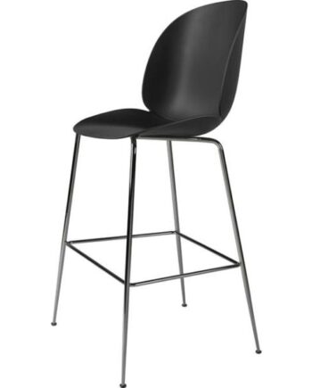 Gubi Beetle Barstol H75 Conic Base Sort Krom Black