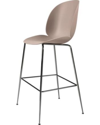 Gubi Beetle Barstol H75 Conic Base Sort Krom Sweet Pink