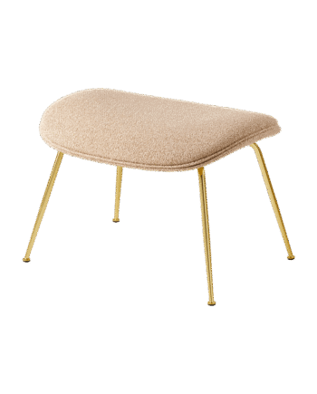 Gubi Beetle Ottoman Around Bouclé 004 Med Ben   Semi Mat Messing