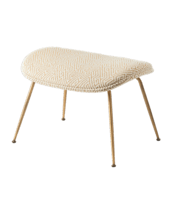 Gubi Beetle Ottoman Dora Boucle Med Ben   Antik Messing