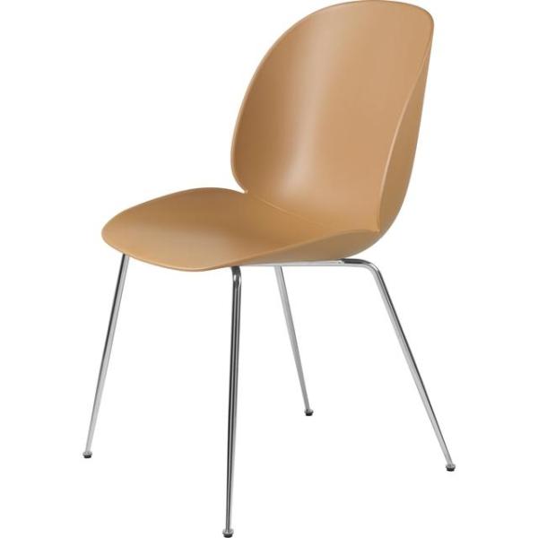 Gubi Beetle Spisebordsstol Conic Base Krom Amber Brun