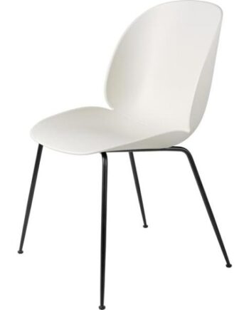 Gubi Beetle Spisebordsstol Conic Base Mat Sort Alabaster Hvid