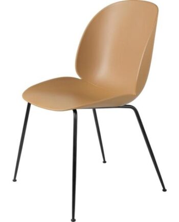 Gubi Beetle Spisebordsstol Conic Base Mat Sort Amber Brun