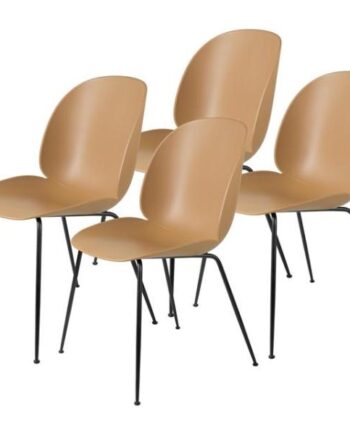 Gubi Beetle Spisebordsstol Conic Base Mat Sort Amber Brun   Stk