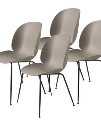 Gubi Beetle Spisebordsstol Conic Base Mat Sort New Beige   Stk